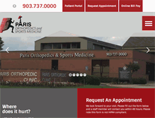 Tablet Screenshot of parisorthopedic.com